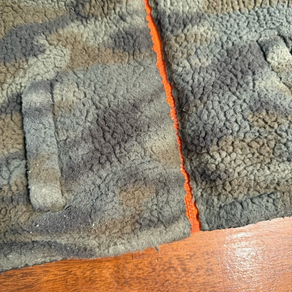 London Fog green Jacket Orange Trim reversible camo fleece size small 4 - Picture 10 of 13